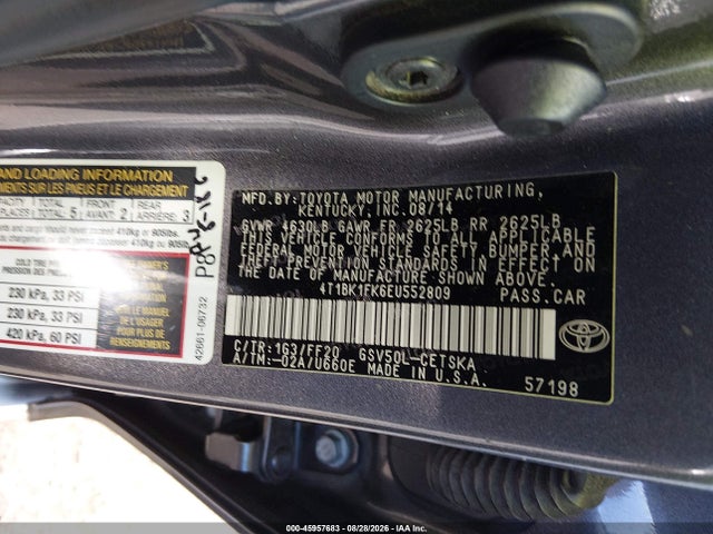 4T1BK1FK6EU552809 Toyota Camry Se V6