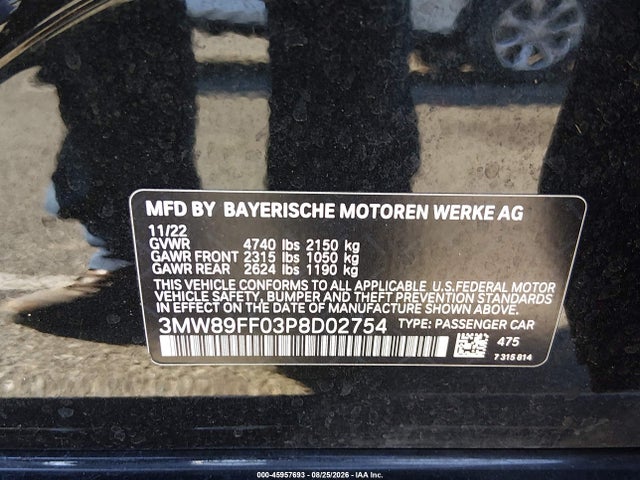 Продаж на аукціоні авто 2023 Bmw 3 Series 330i Xdrive, vin: 3MW89FF03P8D02754, номер лоту: 45957693