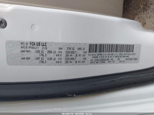2C4RC1GG8GR261495 Chrysler Town &amp; Country Limited Platinum