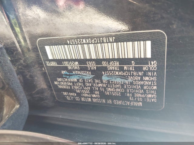 Продаж на аукціоні авто 2019 Nissan Rogue Sport S, vin: JN1BJ1CP0KW225574, номер лоту: 45957732