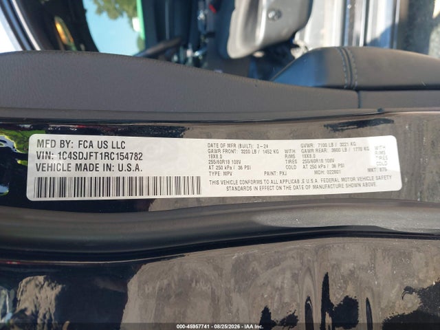 2024 Dodge Durango Pursuit Awd მანქანა იყიდება აუქციონზე, vin: 1C4SDJFT1RC154782, აუქციონის ნომერი: 45957741