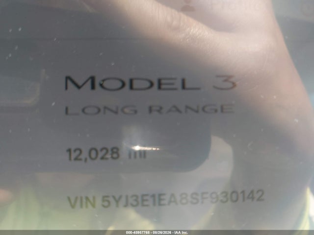 Aukcja sprzedaży 2025 Tesla Model 3 Long Range Rear-wheel Drive/standard Rear-wheel Drive, vin: 5YJ3E1EA8SF930142, numer aukcji: 45957768