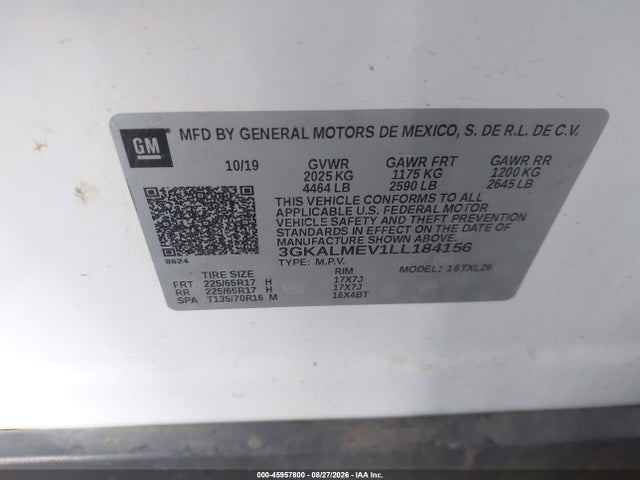 GMC Terrain Fwd Sle 2020 3GKALMEV1LL184156 Image 9