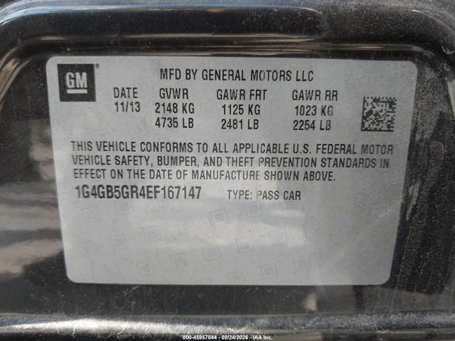 1G4GB5GR4EF167147 Buick Lacrosse Leather Group