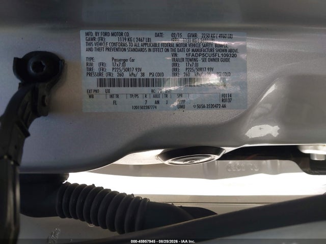 2015 Ford C-max Energi Sel მანქანა იყიდება აუქციონზე, vin: 1FADP5CU5FL109320, აუქციონის ნომერი: 45957945