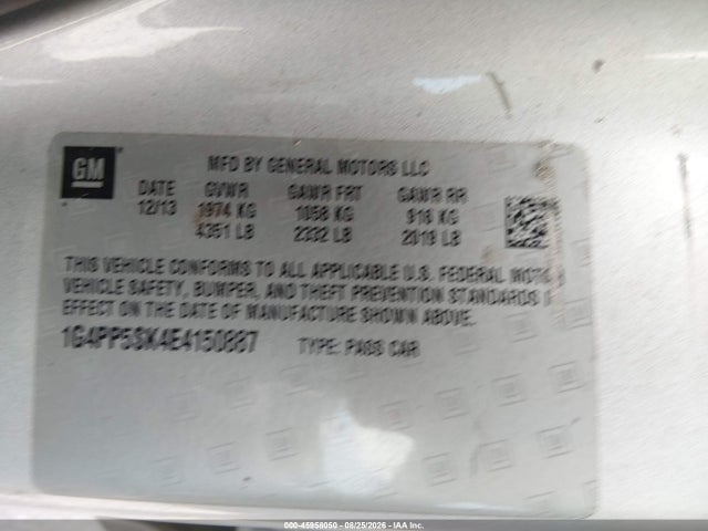 Aukcja sprzedaży 2014 Buick Verano, vin: 1G4PP5SK4E4150887, numer aukcji: 45958050