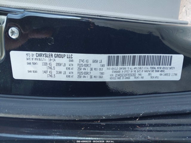 2015 Dodge Grand Caravan Sxt მანქანა იყიდება აუქციონზე, vin: 2C4RDGCG9FR556352, აუქციონის ნომერი: 45958225