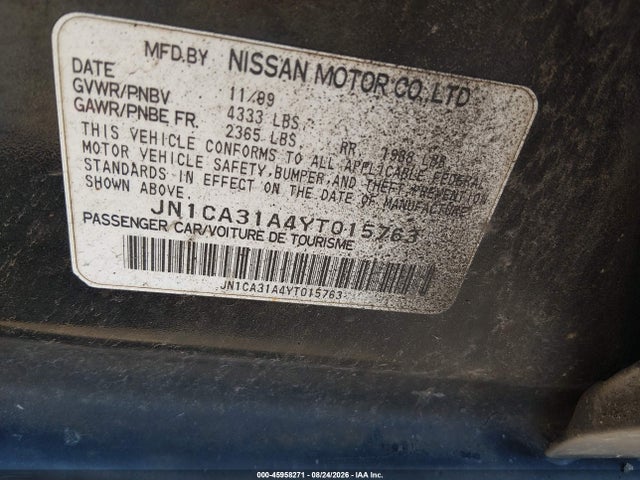 Aukcja sprzedaży 2000 Nissan Maxima Gle/gxe/se, vin: JN1CA31A4YT015763, numer aukcji: 45958271