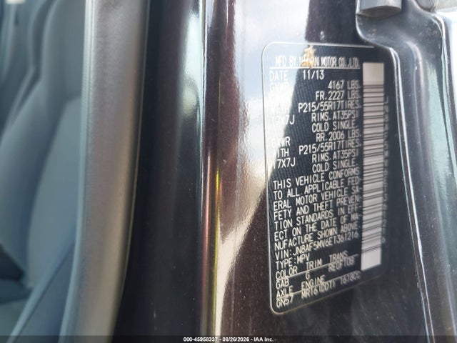 45958337 :رقم المزاد ، JN8AF5MV6ET361216 vin ، 2014 Nissan Juke Nismo/s/sl/sv مزاد بيع