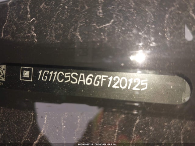 45958338 :رقم المزاد ، 1G11C5SA6GF120125 vin ، 2016 Chevrolet Malibu Limited Lt مزاد بيع