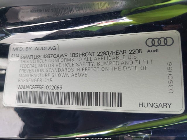 WAUACGFF5F1002696 Audi A3 1.8t Premium