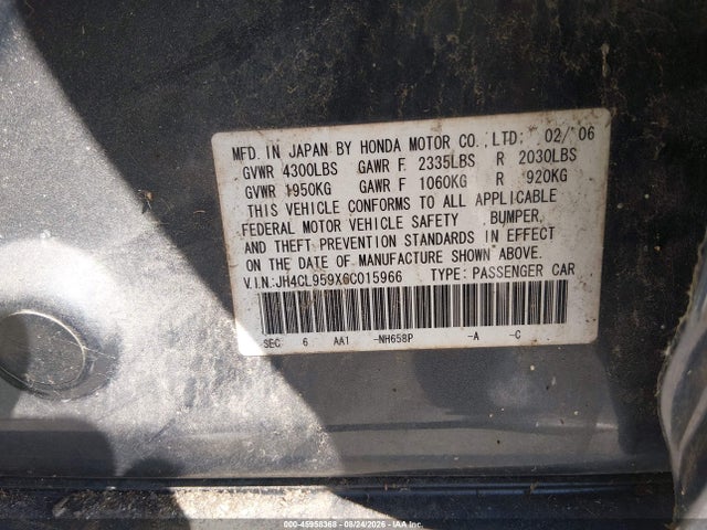 Продажа на аукционе авто 2006 Acura Tsx, vin: JH4CL959X6C015966, номер лота: 45958368