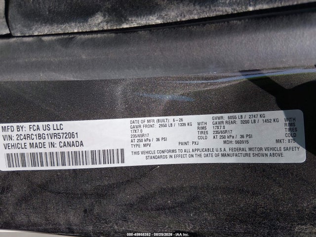 Aukcja sprzedaży 2027 Chrysler Pacifica, vin: 2C4RC1BG1VR572061, numer aukcji: 45958392
