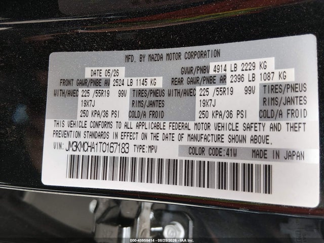 Aukcja sprzedaży 2026 Mazda Cx-5 2.5 S Preferred, vin: JM3KMCHA1T0167183, numer aukcji: 45958414