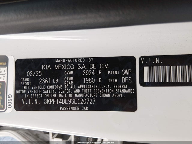 KIA K4 Lxs 2025 3KPFT4DE9SE120727 Image 9
