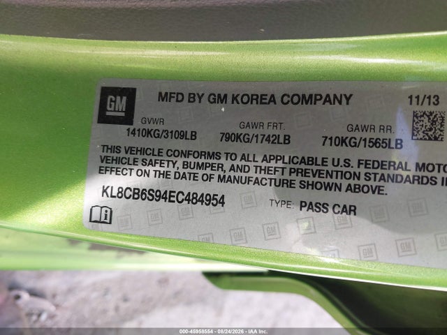 KL8CB6S94EC484954 Chevrolet Spark Ls Auto