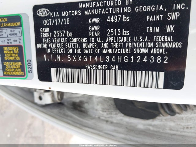 KIA Optima Lx 2017 5XXGT4L34HG124382 Image 9