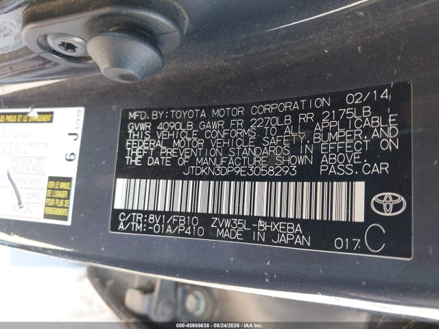 JTDKN3DP9E3058293 Toyota PRIUS PLUG-IN