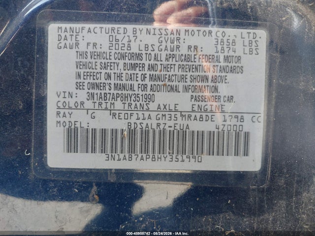 3N1AB7AP8HY351990 Nissan SENTRA SR