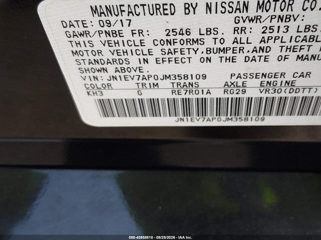 JN1EV7AP0JM358109 Infiniti Q50 3.0t Luxe