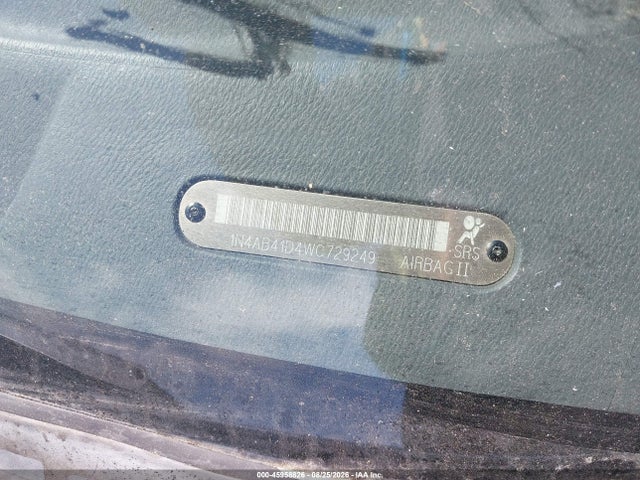 1998 Nissan Sentra Gle/gxe/xe მანქანა იყიდება აუქციონზე, vin: 1N4AB41D4WC729249, აუქციონის ნომერი: 45958826