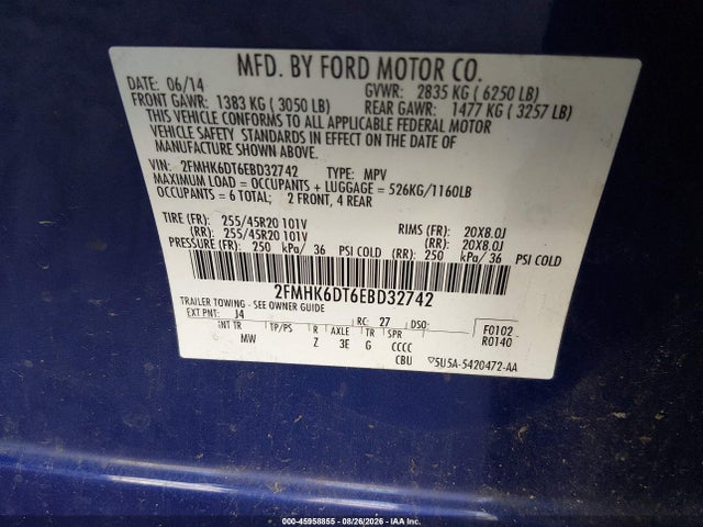 Ford Flex Limited 2014 2FMHK6DT6EBD32742 Image 9
