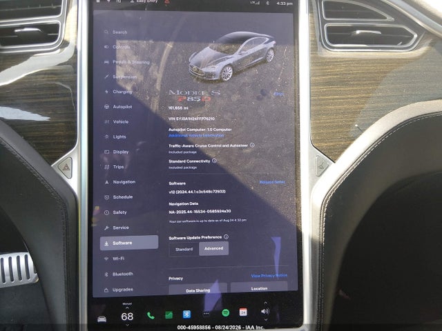 Продаж на аукціоні авто 2015 Tesla Model S 70d/85d/p85d, vin: 5YJSA1H24FFP76210, номер лоту: 45958856