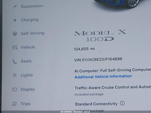 Tesla Model X 100d/75d/p100d 2018 5YJXCBE23JF104898 Image 14