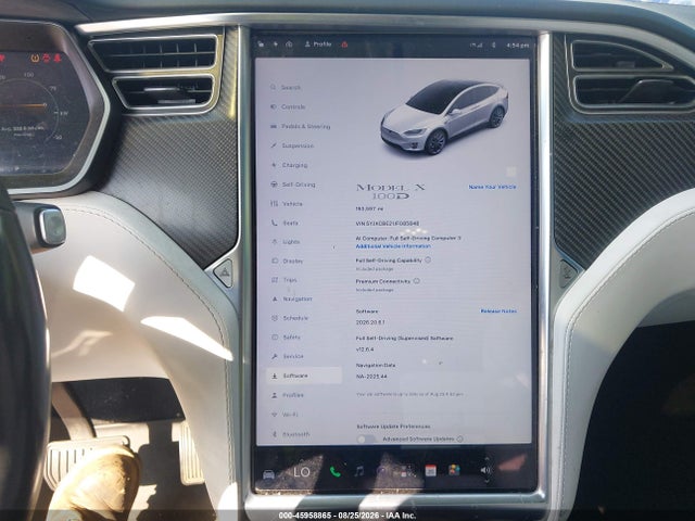 2018 Tesla Model X მანქანა იყიდება აუქციონზე, vin: 5YJXCBE21JF085848, აუქციონის ნომერი: 45958865