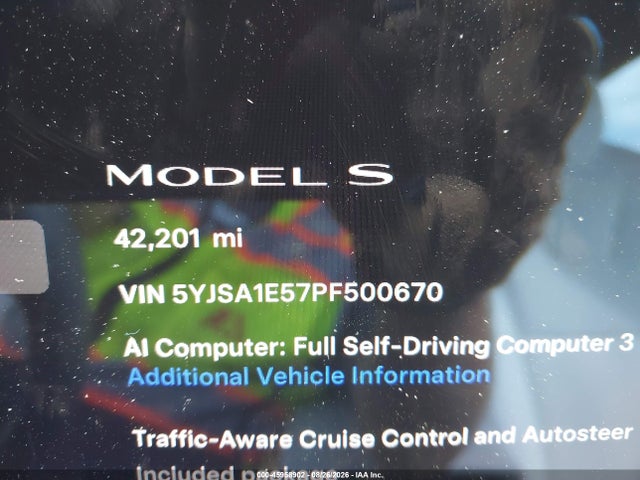 Продажа на аукционе авто 2023 Tesla Model S Dual Motor All-wheel Drive/standard Range, vin: 5YJSA1E57PF500670, номер лота: 45958902
