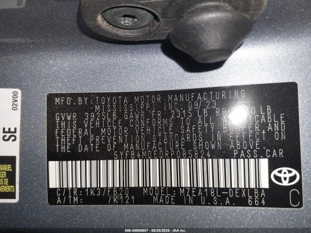 Toyota COROLLA LE 2024 5YFB4MDE0RP085824 Image 9
