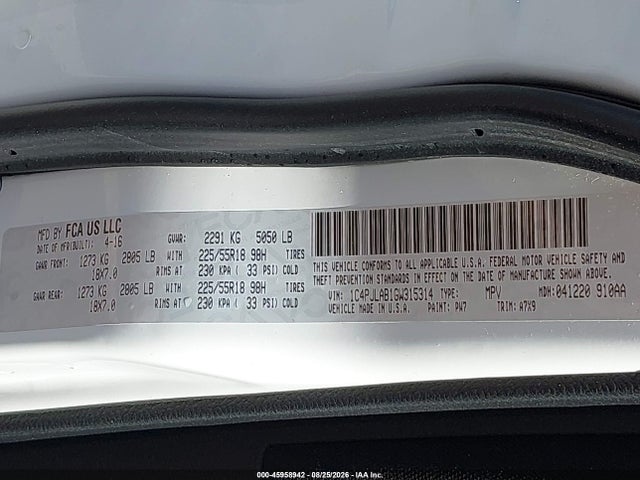 Jeep Cherokee Altitude 2016 1C4PJLAB1GW315314 Image 9