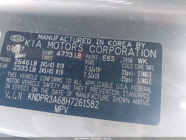 Продаж на аукціоні авто 2017 Kia Sportage Sx Turbo, vin: KNDPR3A68H7261582, номер лоту: 45959018