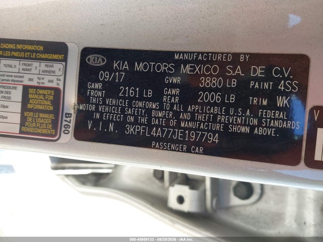 KIA FORTE LX 2018 3KPFL4A77JE197794 Image 9