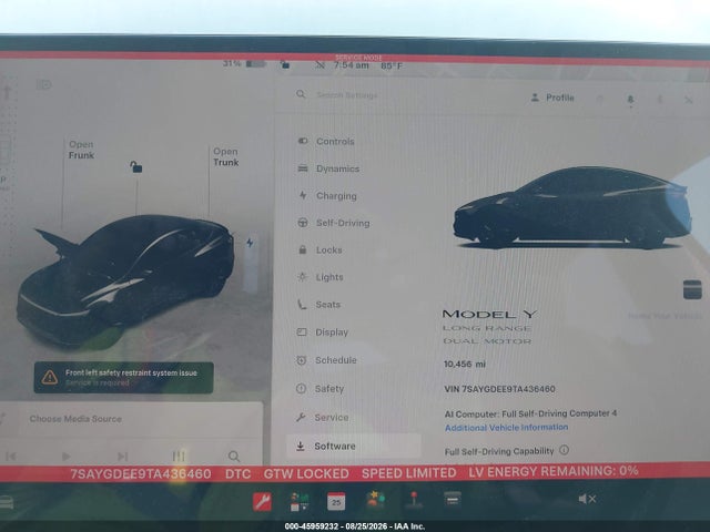 Aukcja sprzedaży 2026 Tesla Model Y All-wheel Drive/long Range Launch Series/premium All-wheel Drive, vin: 7SAYGDEE9TA436460, numer aukcji: 45959232