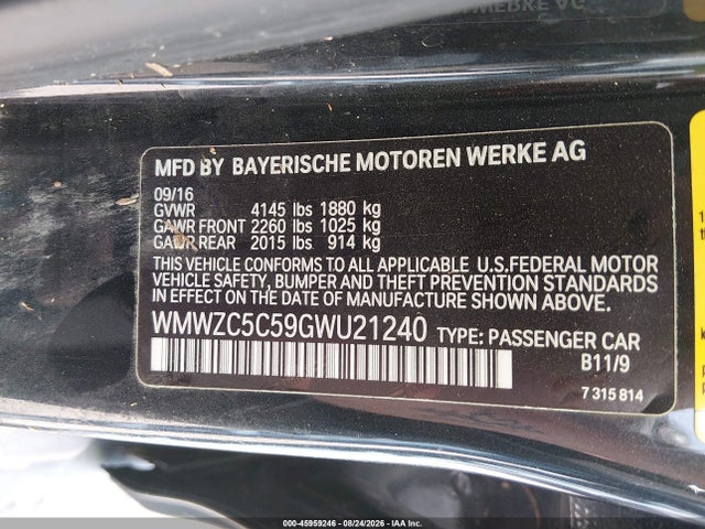 Продаж на аукціоні авто 2016 Mini Countryman Cooper S, vin: WMWZC5C59GWU21240, номер лоту: 45959246