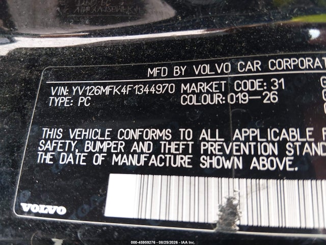 YV126MFK4F1344970 Volvo S60 T5 Premier