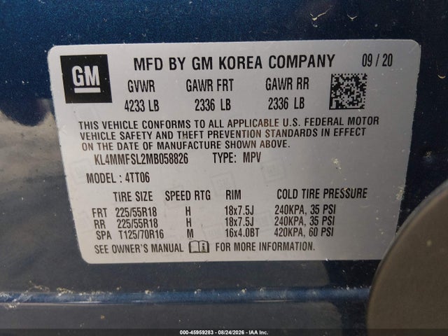 Продаж на аукціоні авто 2021 Buick Encore Gx Fwd Essence, vin: KL4MMFSL2MB058826, номер лоту: 45959283