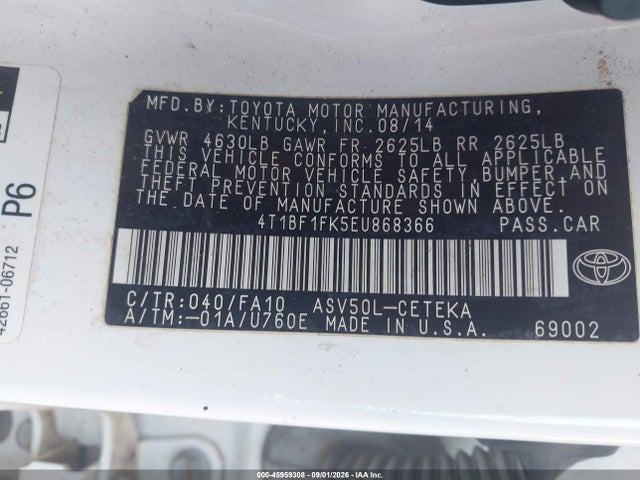 Продаж на аукціоні авто 2014 Toyota Camry L, vin: 4T1BF1FK5EU868366, номер лоту: 45959308