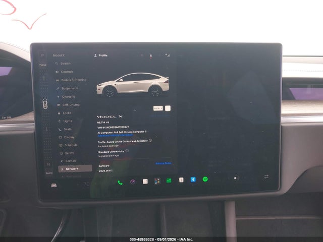 Aukcja sprzedaży 2021 Tesla Model X Long Range Dual Motor All-wheel Drive, vin: 5YJXCBE59MF326327, numer aukcji: 45959328