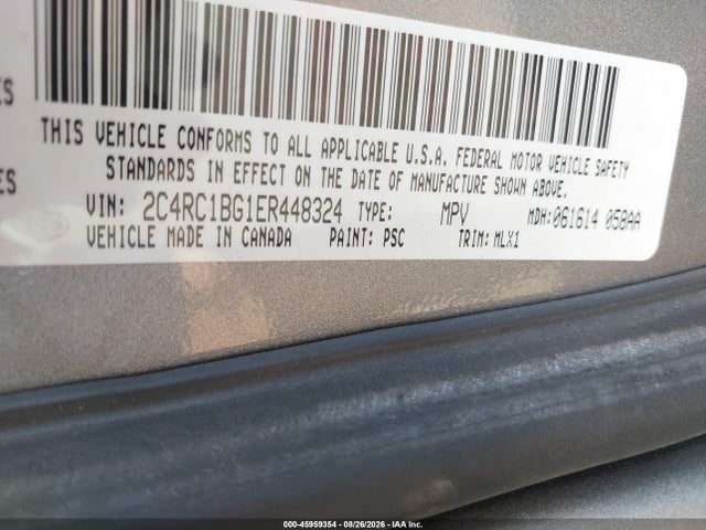 2C4RC1BG1ER448324 Chrysler Town &amp; Country Touring