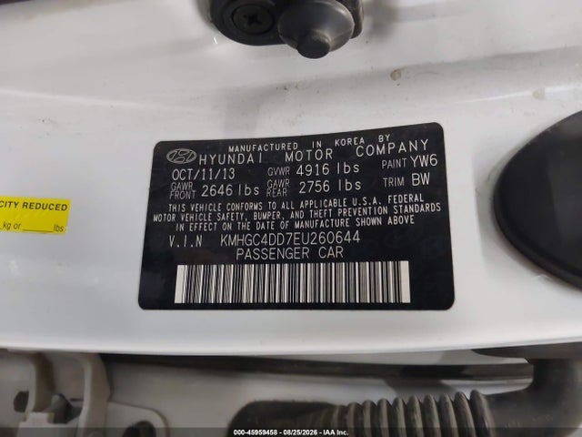 Aukcja sprzedaży 2014 Hyundai Genesis 3.8, vin: KMHGC4DD7EU260644, numer aukcji: 45959458