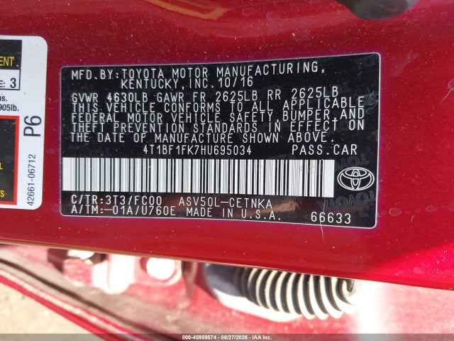 Продаж на аукціоні авто 2017 Toyota Camry Le, vin: 4T1BF1FK7HU695034, номер лоту: 45959574