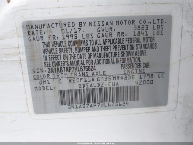 Nissan SENTRA SV 2017 3N1AB7AP7HL675624 Image 9