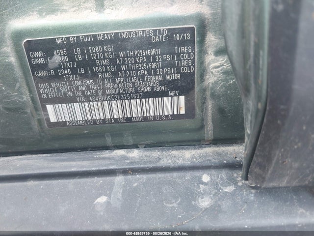 4S4BRBKC2E3251637 Subaru Outback 2.5i Limited