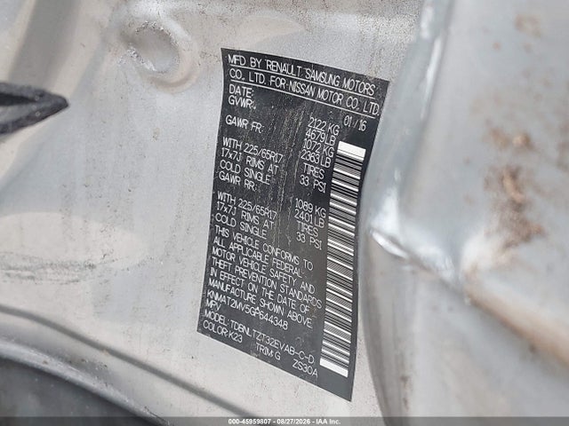 Nissan ROGUE SV 2016 KNMAT2MV5GP644348 Image 9