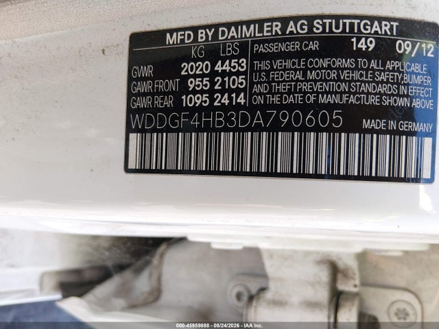 45959888 :رقم المزاد ، WDDGF4HB3DA790605 vin ، 2013 Mercedes-benz C 250 Sport مزاد بيع