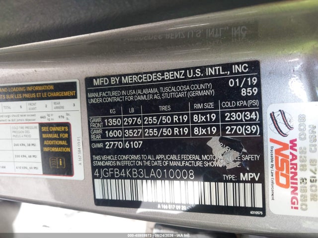 Продаж на аукціоні авто 2020 Mercedes-benz Gle 350 4matic, vin: 4JGFB4KB3LA010008, номер лоту: 45959973