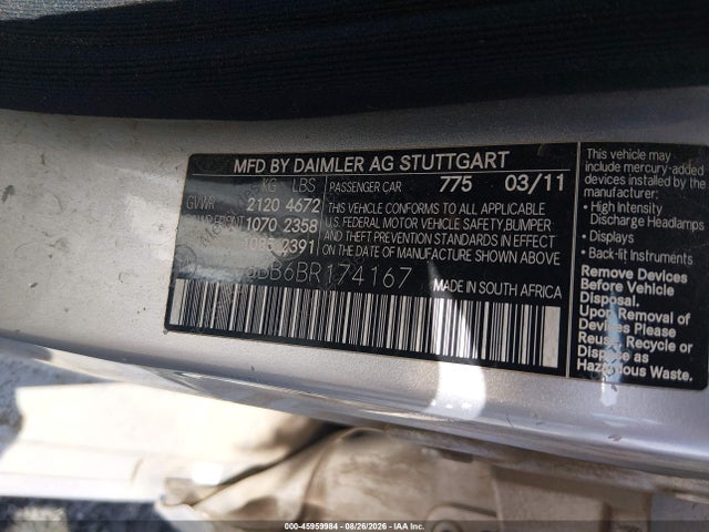 Продажа на аукционе авто 2011 Mercedes-benz C 300 Luxury 4matic/sport 4matic, vin: WDDGF8BB6BR174167, номер лота: 45959984