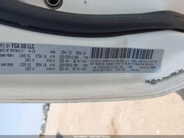 Продаж на аукціоні авто 2019 Dodge Journey Gt Awd, vin: 3C4PDDEG0KT771015, номер лоту: 45960027